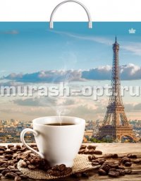 Пакет с пластиковой ручкой "Фотопечать" Ароматное утро 40*44см 100мкм ПВД (10/100) - купить в Тамбове