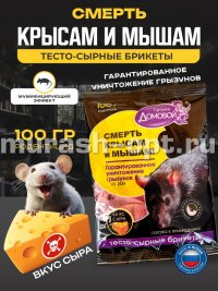 Средства от грызунов "Домовой" тестосырный брикет 100гр /мумифицирующая приманка/ (40) - купить в Тамбове