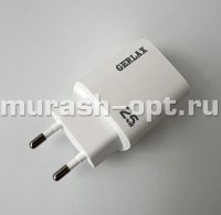 Сетевое зарядное устройство "Gerlax" USB + Type-C 25W 5V 3A (100/500) /корпус белый/ - купить в Тамбове