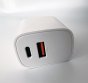 Сетевое зарядное устройство "Gerlax" USB + Type-C 25W 5V 3A (100/500) /корпус белый/  - купить в Тамбове