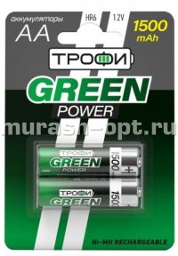 Аккумулятор "Трофи" AA R6 1500mAh бл2 (2/20) - купить в Тамбове